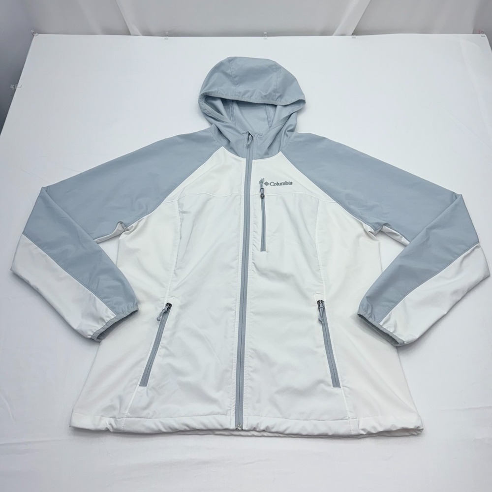 Columbia Softshell Windbreaker Jacket Womens XL Hooded Full Zip Lightweight